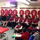 UE Bordeta in Liverpool FC Dressing Room